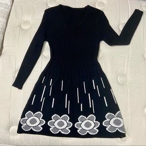 Cute floral sweater knit dress